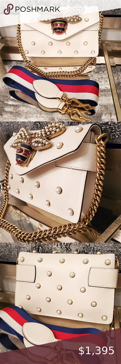 gucci purse with bee and pearls